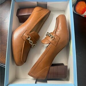 ANTONIO MELANI Brown Loafers with Chain Accent